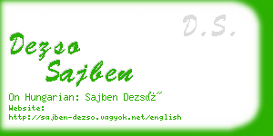 dezso sajben business card